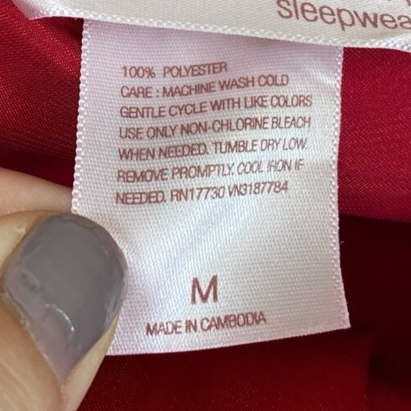 Gilligan & O'Malley Pajama Set PJs Red Satin Top & Pants Womens M Quiet Luxury - Picture 5 of 12